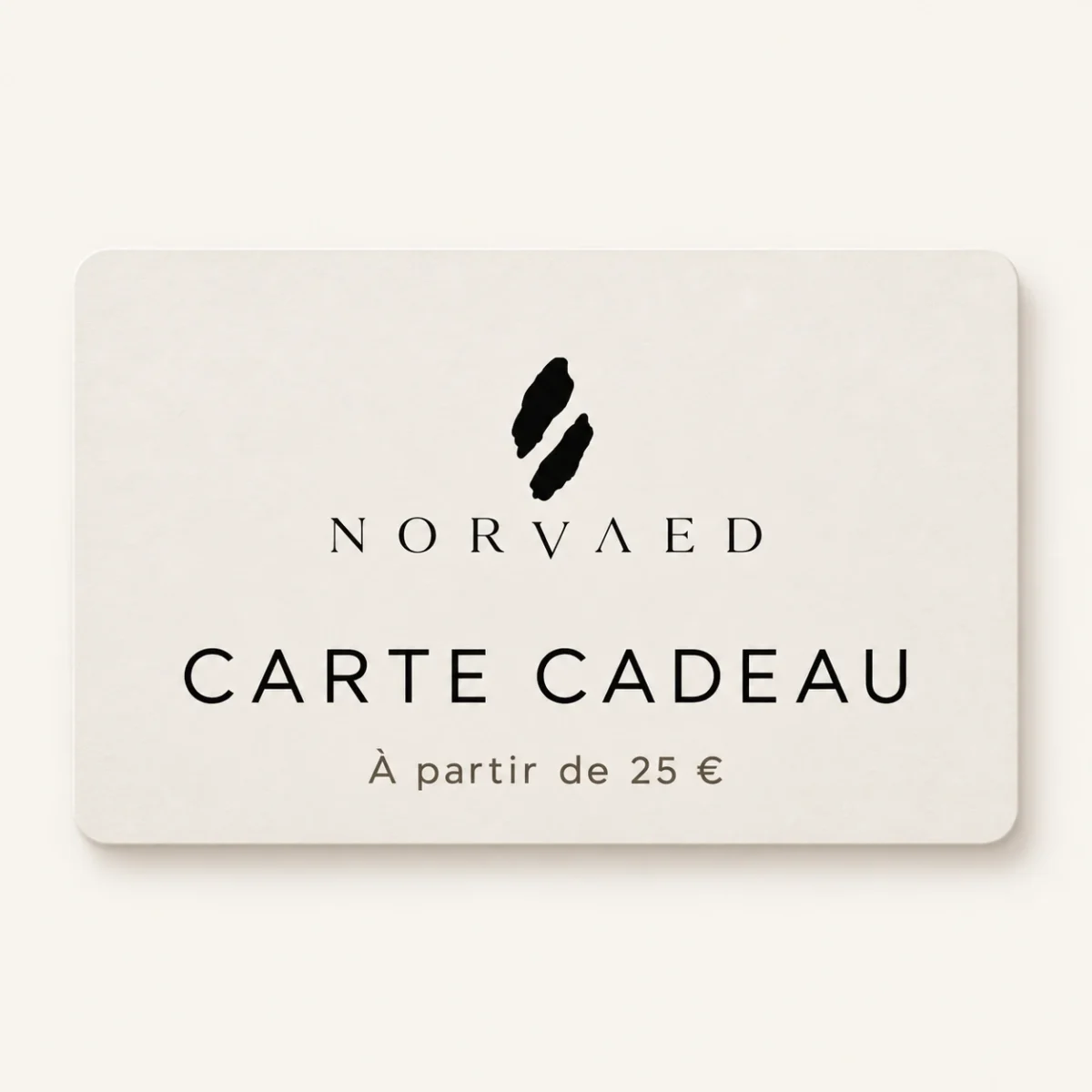 Carte cadeau Norvaed minimaliste